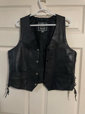 Classic Black Leather Vest